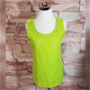 Banana Republic XS Green Lace Sleeveless Top